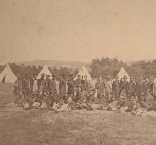 Members of the 45th Regiment camped at Readville