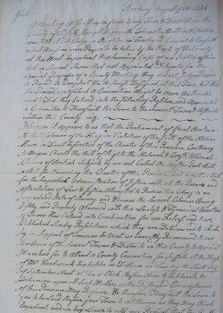 Account of the Suffolk County Congress at Doty's Tavern in Stoughton, Aug 16 1774