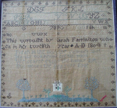 1804 sampler by Sarah Farrington