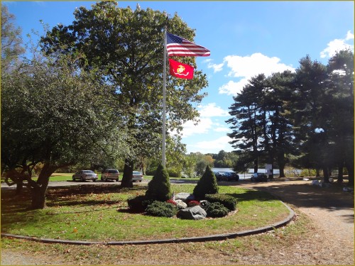 The McNeil Memorial in front of Turners Pond