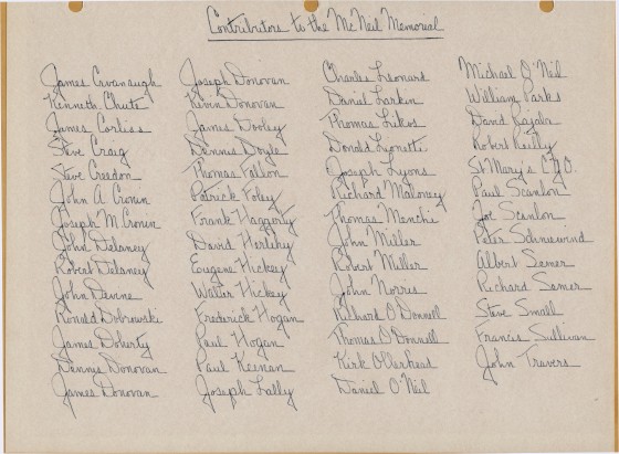 List of Contributors to the McNeil Memorial