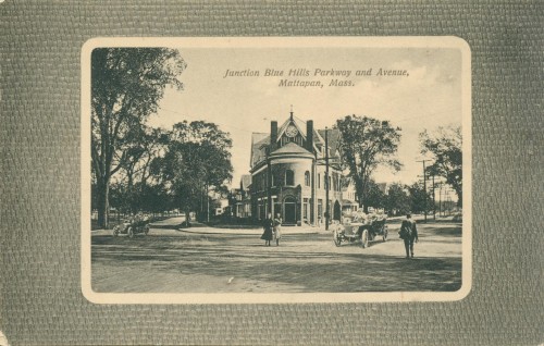 Junction of Blue Hill Parkway & Avenue postcard