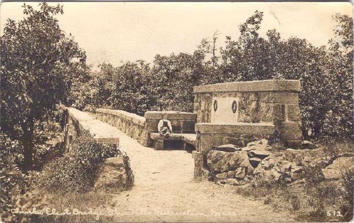 postcard of the Charles Eliot Bridge