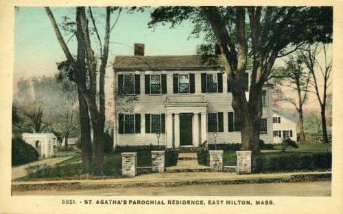 postcard of St. Agatha's parochial residence